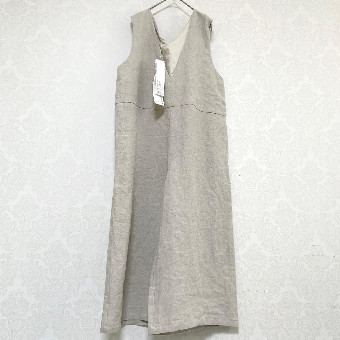 新品タグ付き 中川政七商店 厚手麻のサロペット ベージュ
