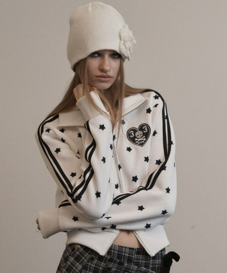 SETUP‐EXE STAR SPORTY ZIP-UP ホワイト