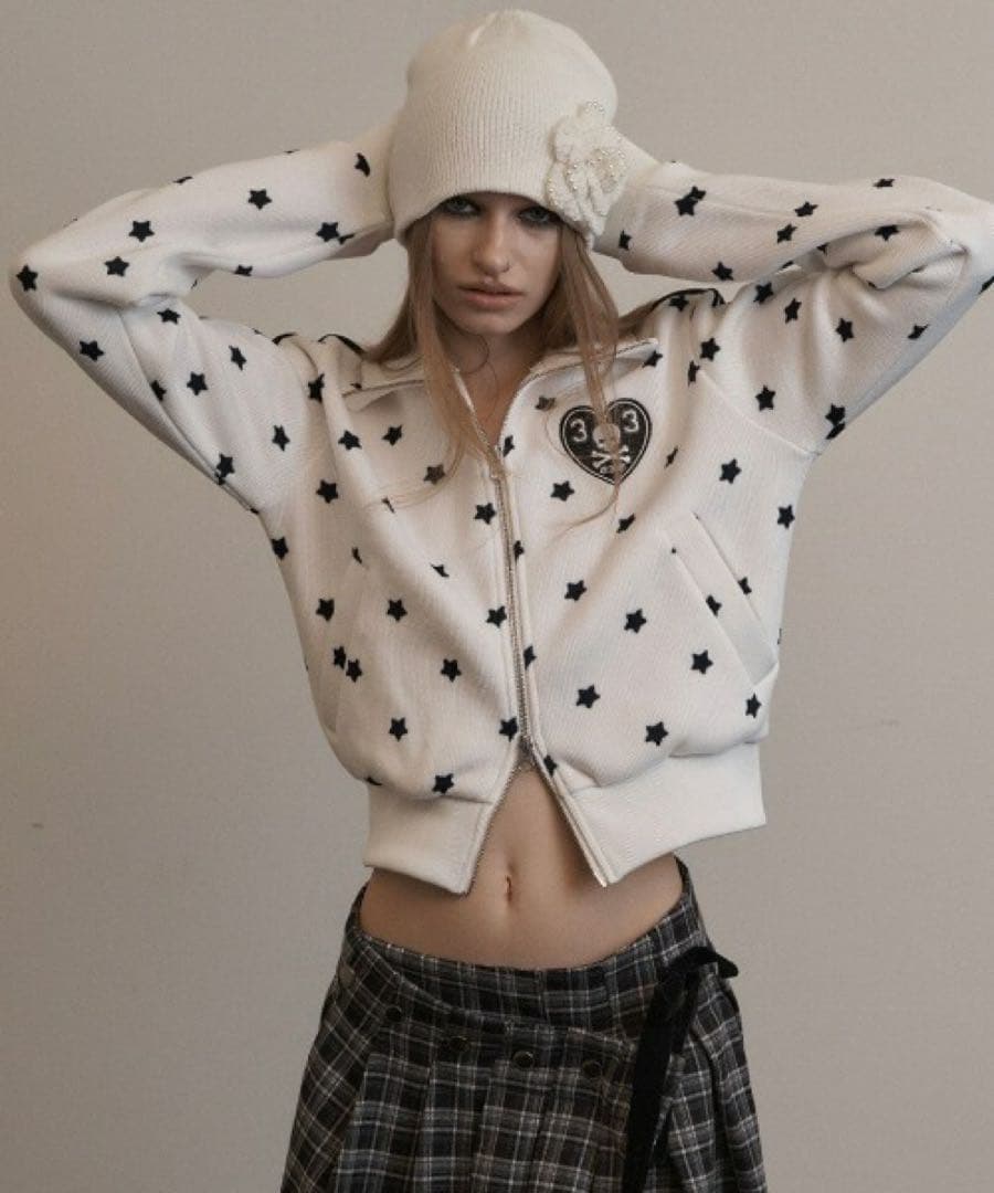 SETUP‐EXE STAR SPORTY ZIP-UP ホワイト