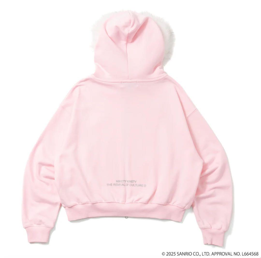HELLO KITTY 9090girl Logo Zip HoodieピンクM