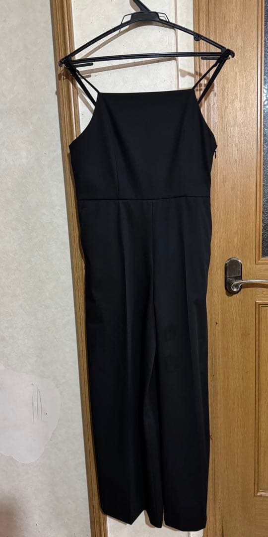 【23区S】洗えるストレッチサロペット ブラック 32