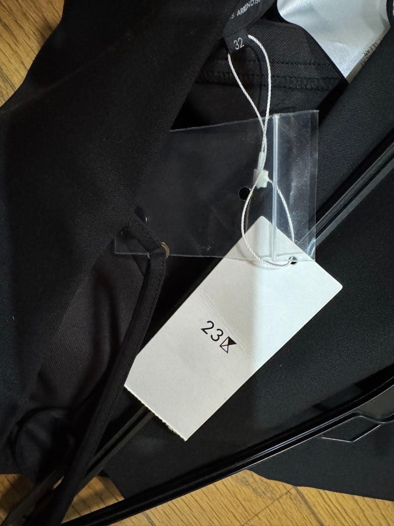 【23区S】洗えるストレッチサロペット ブラック 32