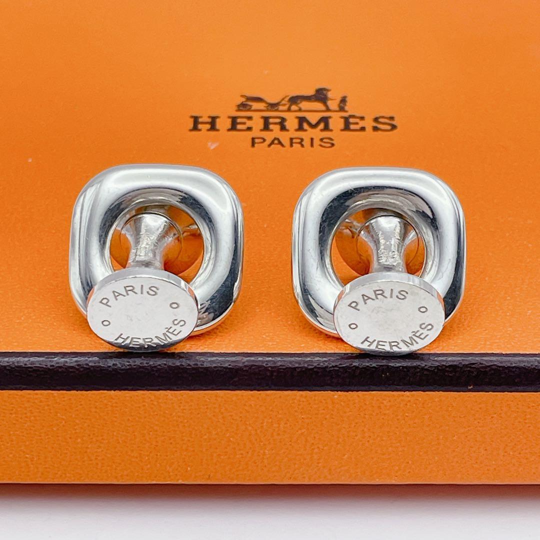 HERMES エルメス　カフリンクス　サークル　セリエ　スクエア　カットアウト