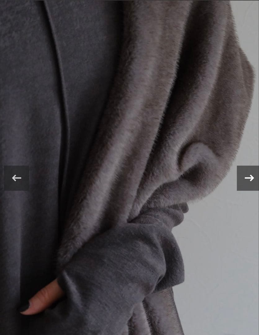 ella selectshop エラ ecofur stole gray