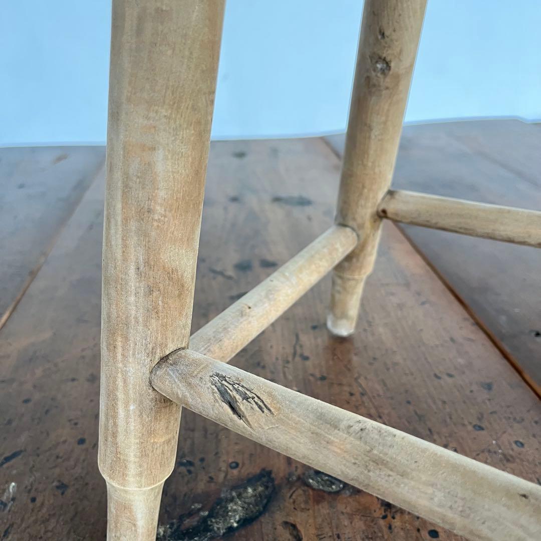 アンティーク スツール 椅子 無垢材 無塗装 シャビー z657