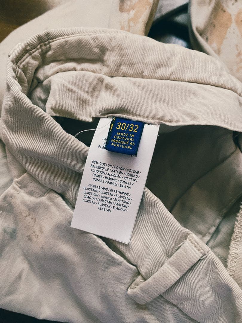 Ralph Lauren ダブルニー チノパン ペイント リメイク 古着