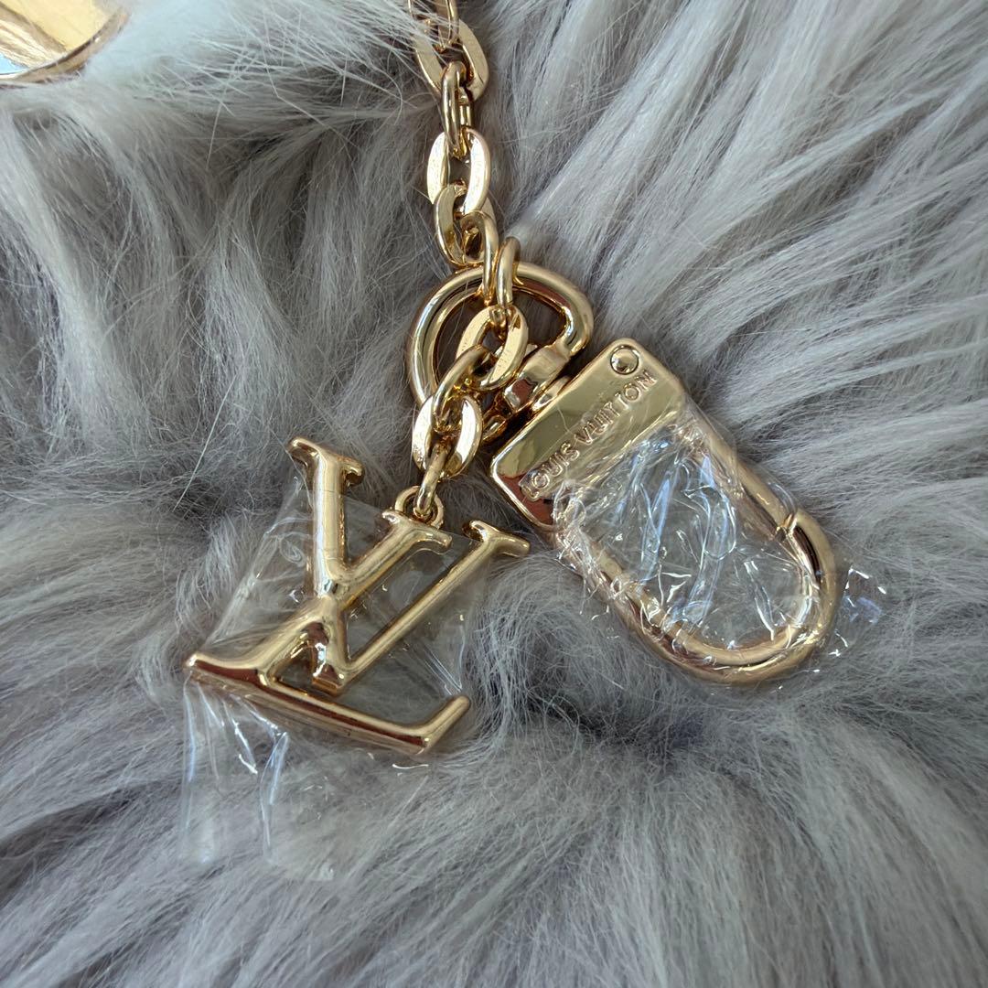 BIGSALE フラワー型ファー付きチャーム ゴールド