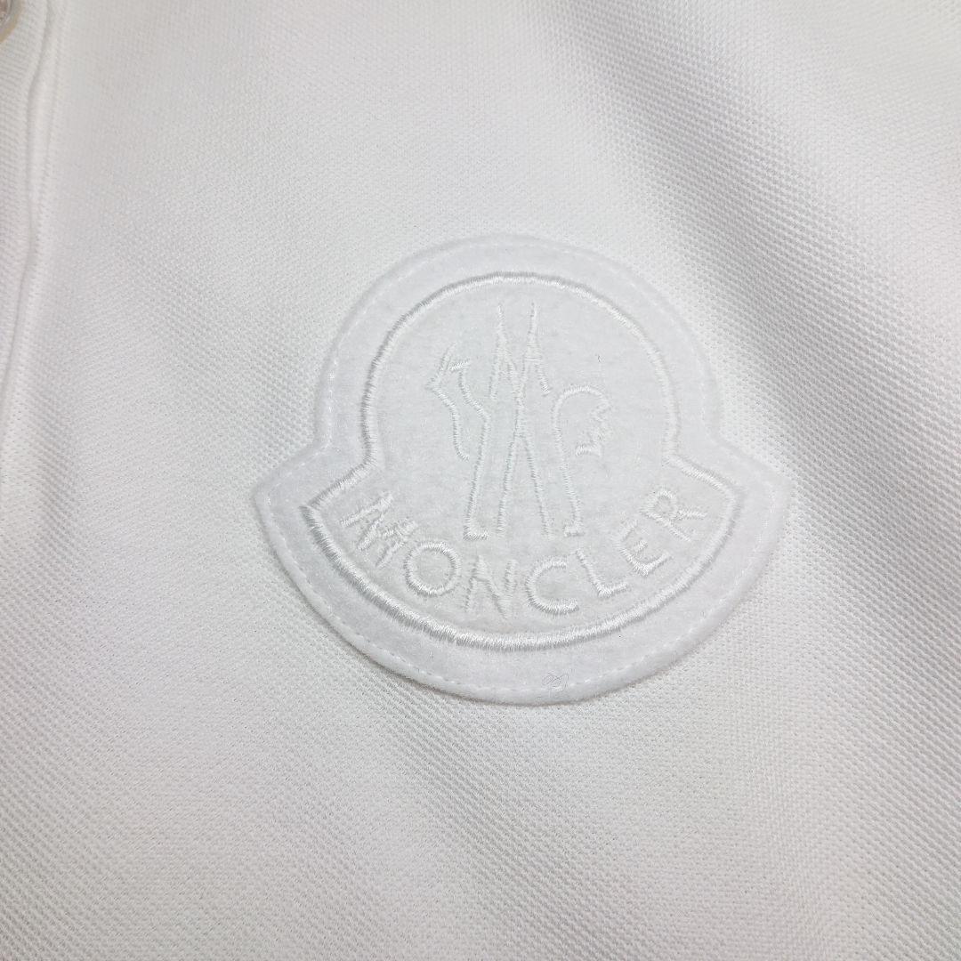 美品✨MONCLER ポロシャツ ホワイト ビッグロゴ ワッペン M