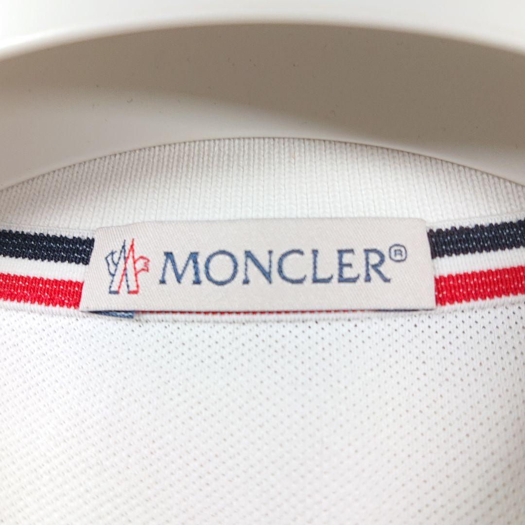 美品✨MONCLER ポロシャツ ホワイト ビッグロゴ ワッペン M