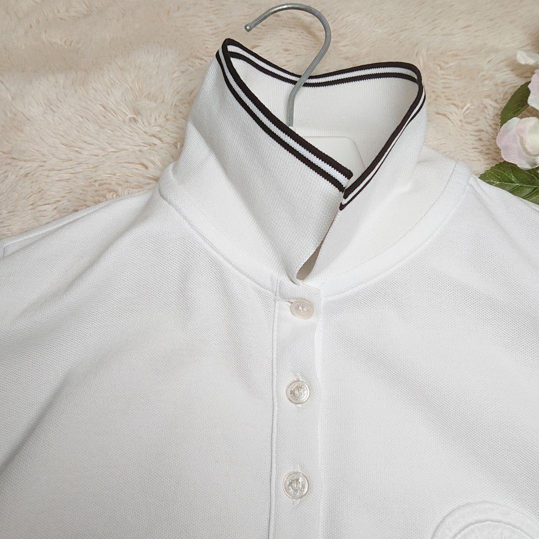 美品✨MONCLER ポロシャツ ホワイト ビッグロゴ ワッペン M