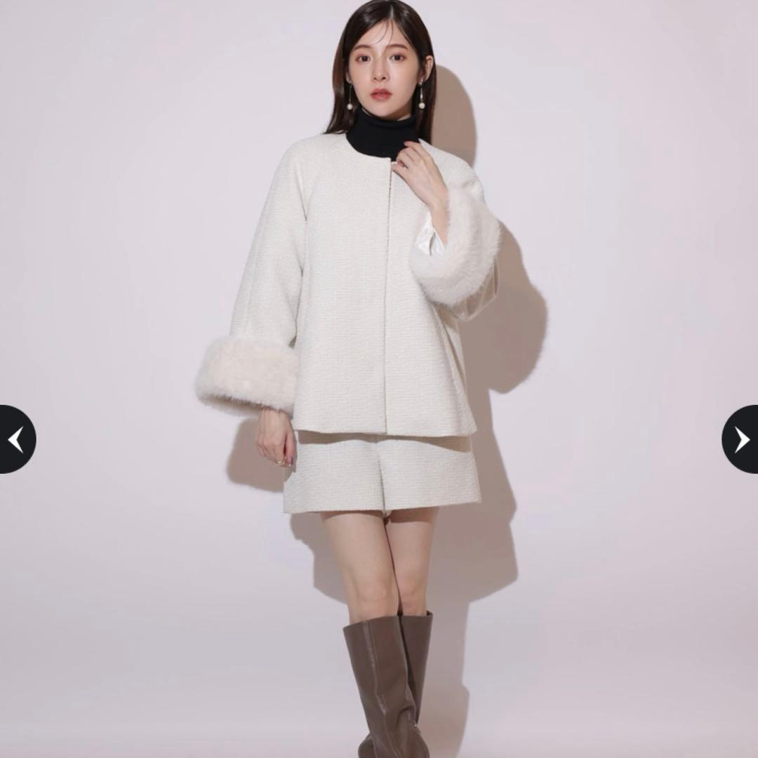 Rirandture ツィードハイウエストショートパンツ