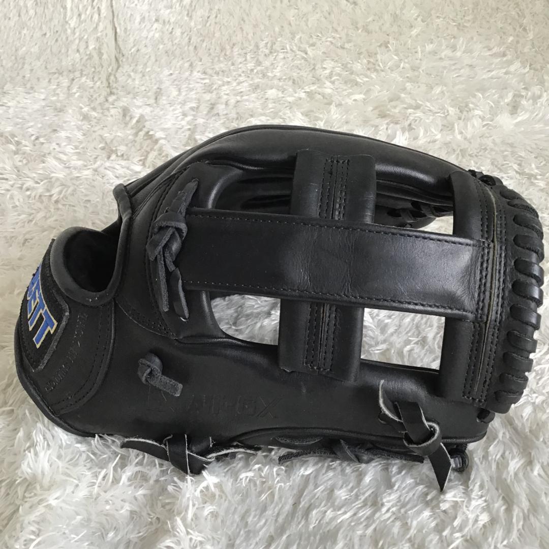 ZETT 硬式野球用グローブ 右投げ オールラウンド 黒 美品 中古 匿名配送