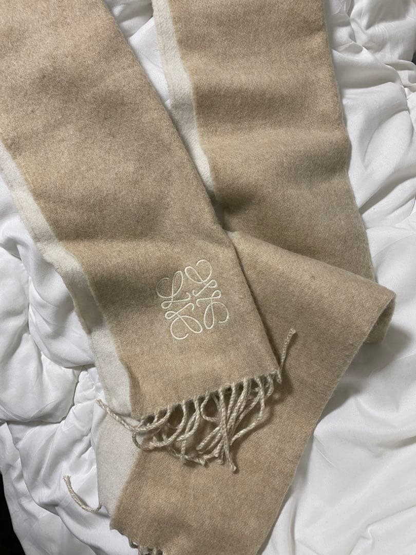 LOEWE バイカラー スカーフ（ウール&カシミヤ）