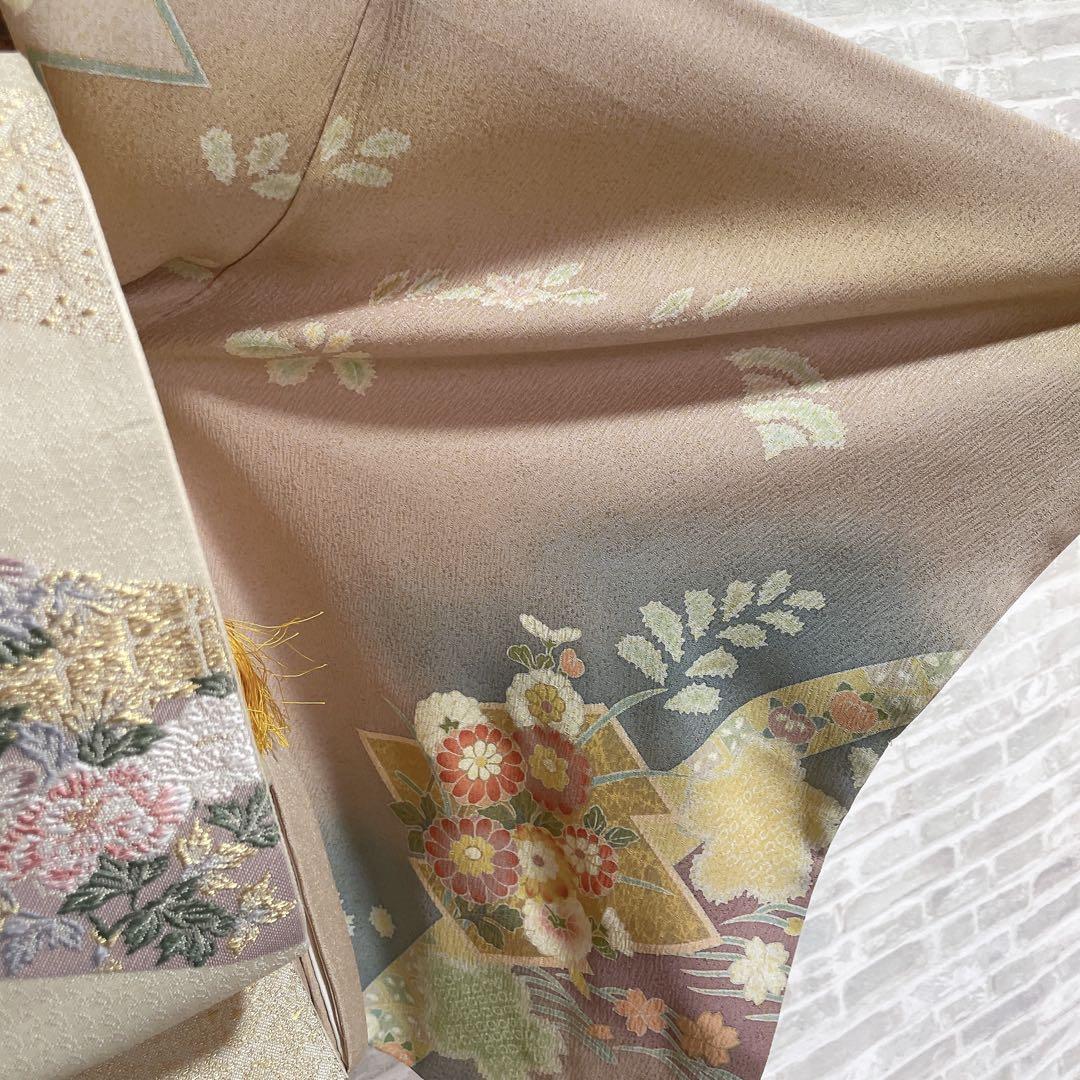 訪問着　フルセット　桜　絞り　パールトーン加工　春らしい　入学式　卒業式　P4