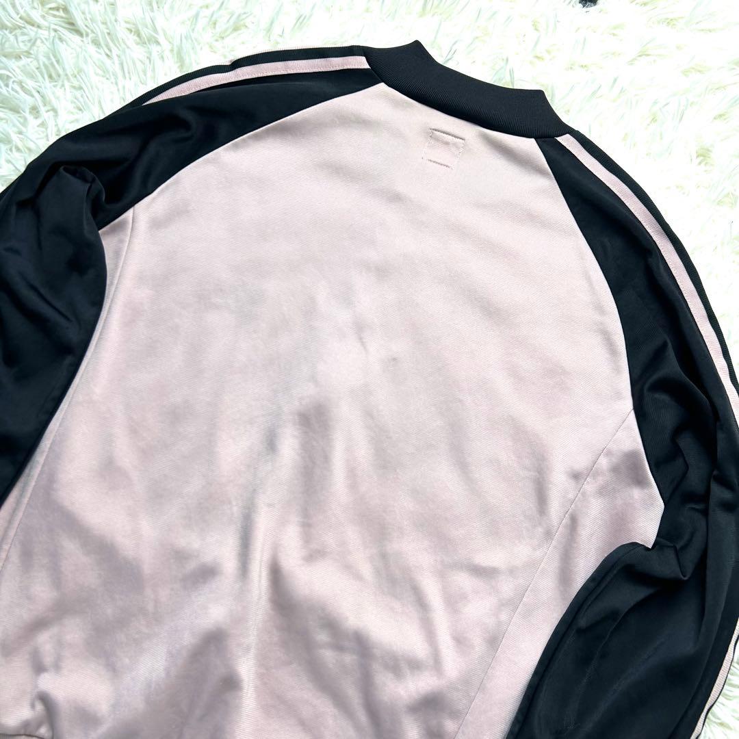 希少Lピンク黒 ビームス別注adidas トラックジャケット 刺繍ビンテージ