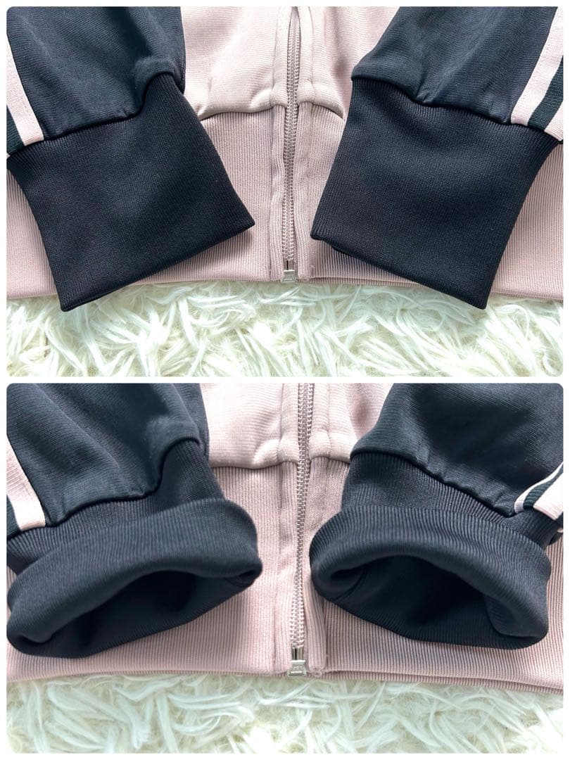 希少Lピンク黒 ビームス別注adidas トラックジャケット 刺繍ビンテージ