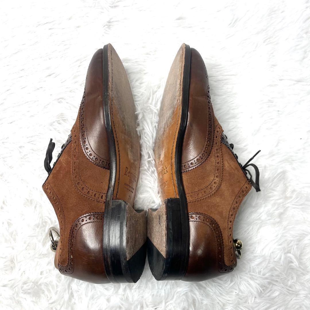 【美品】 バーウィック ウイングチップ バイカラー 切り替え 26.0cm 本革