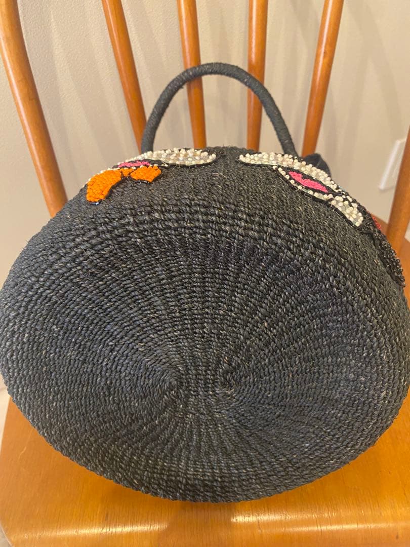 【未使用品】BEAMS BOY ディズニー　ビーズ刺繍 かごバッグ 黒