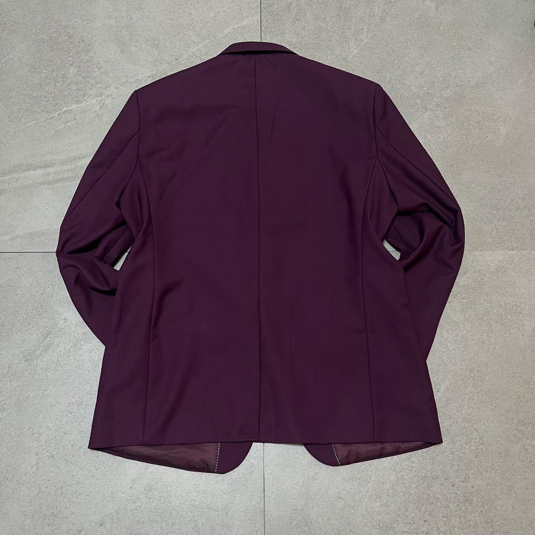 スリーピース　セットアップスーツ　パープル　高級感　成人式　二次会　レトロ　美品