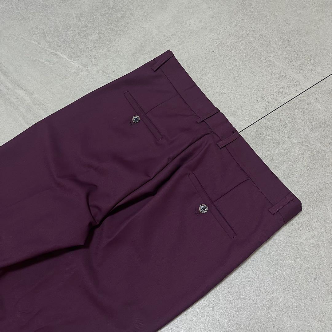 スリーピース　セットアップスーツ　パープル　高級感　成人式　二次会　レトロ　美品