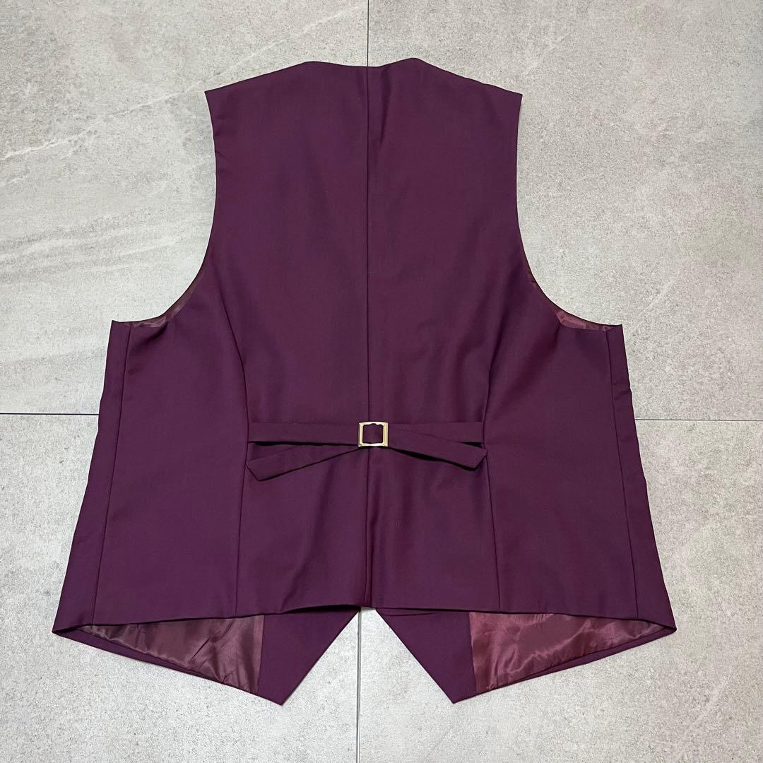 スリーピース　セットアップスーツ　パープル　高級感　成人式　二次会　レトロ　美品