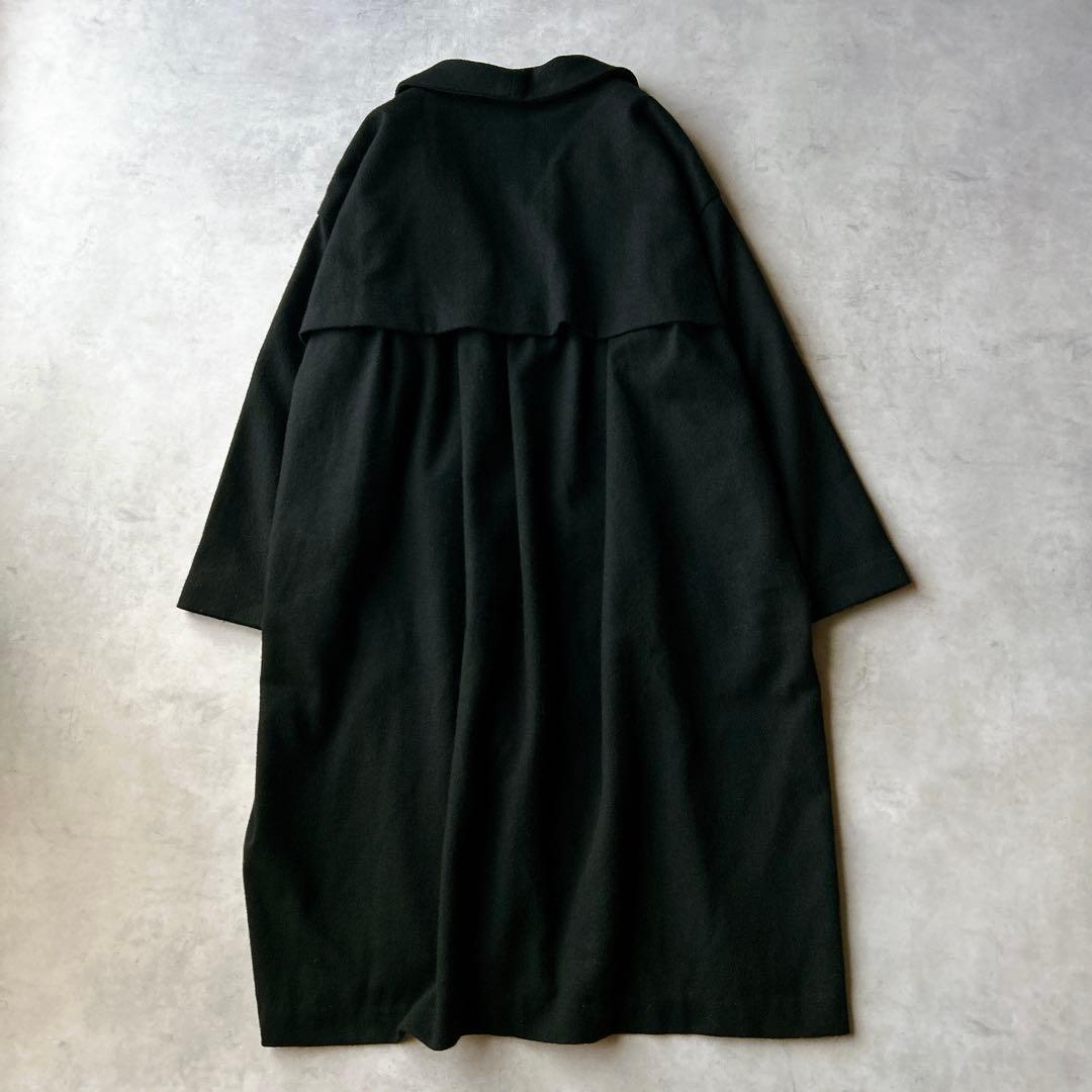 定価2.6万☆ミズイロインド　ショールカラーワイドロングコート ウール