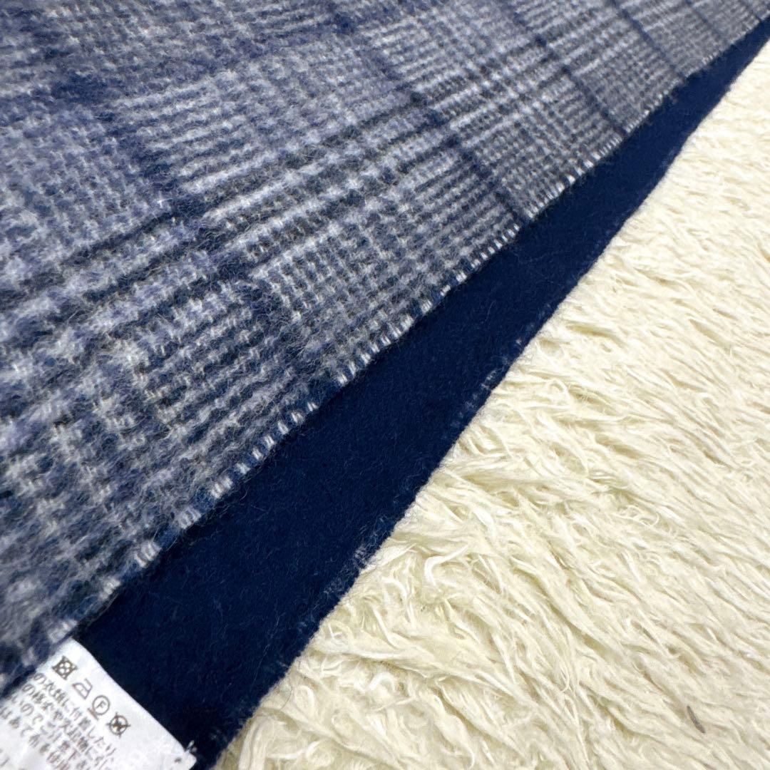 圭様✨袋付き新品同様✨ポールスミス　英国製　カシミヤ　リバーシブル　チェック灰紺