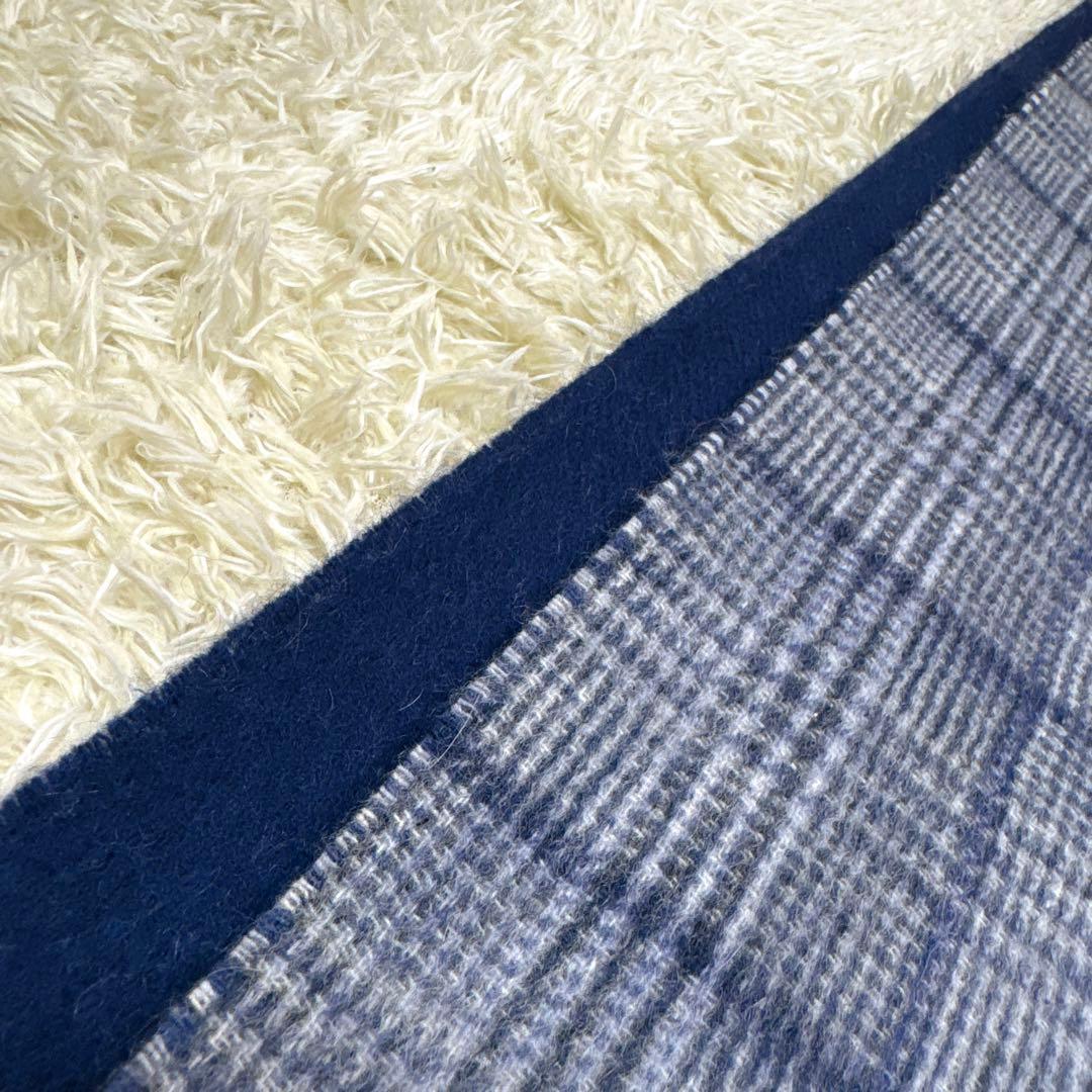 圭様✨袋付き新品同様✨ポールスミス　英国製　カシミヤ　リバーシブル　チェック灰紺