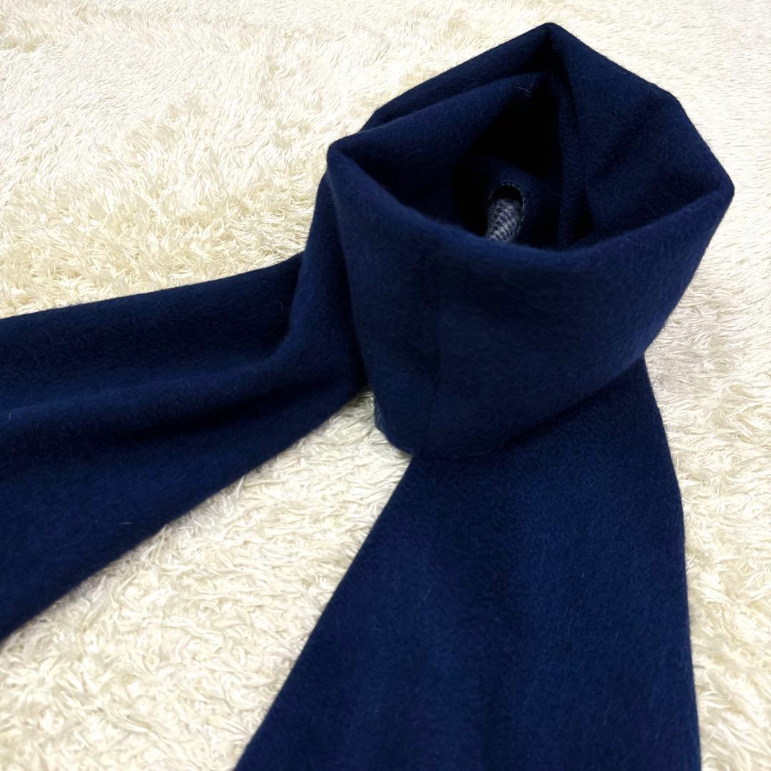 圭様✨袋付き新品同様✨ポールスミス　英国製　カシミヤ　リバーシブル　チェック灰紺