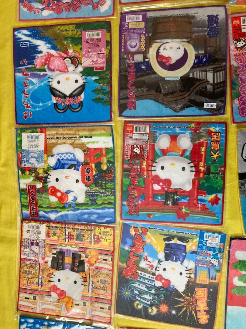 12345 ご当地‼️✳️キティタオルハンカチ‼️43枚✳️プチタオルサンリオ　レトロ