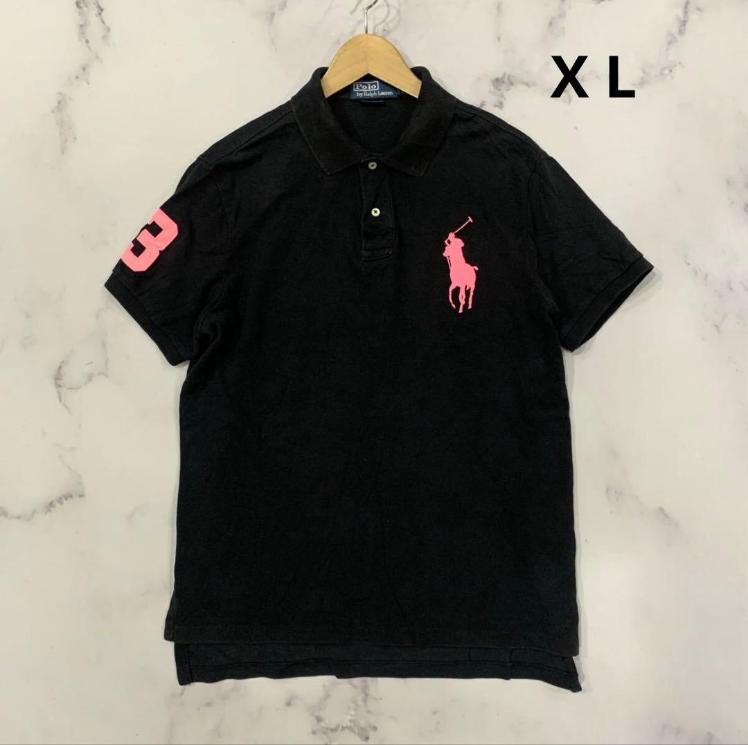［超希少］Polo by Ralph Lauren XL ブラック ポロシャツ
