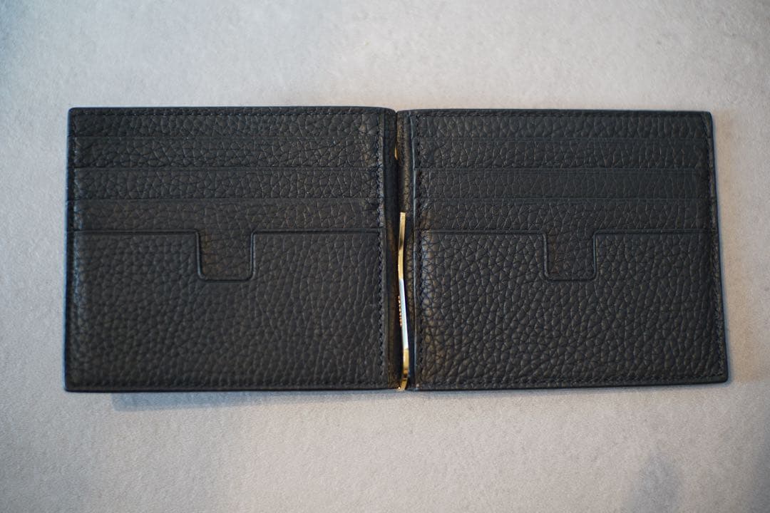 TOM FORD マネークリップ付き二つ折り財布 ブラック