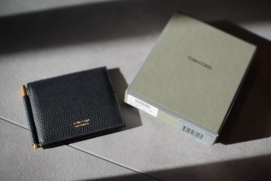 TOM FORD マネークリップ付き二つ折り財布 ブラック