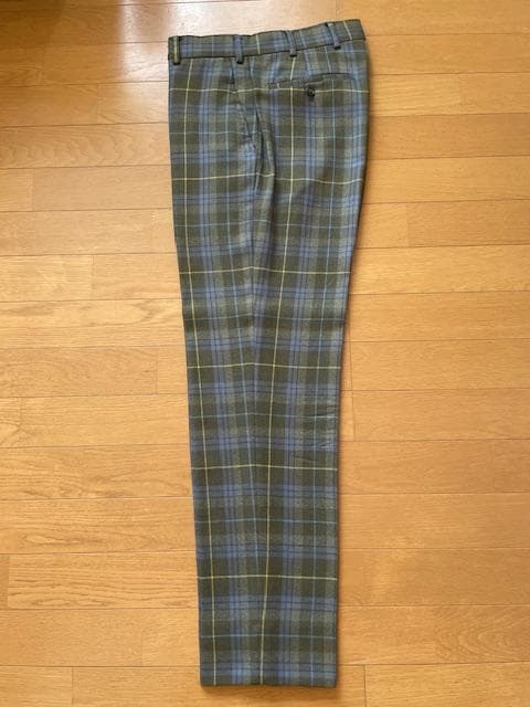 【イタリア製タータンチェックパンツ】Scotland Noble生地グリーン46