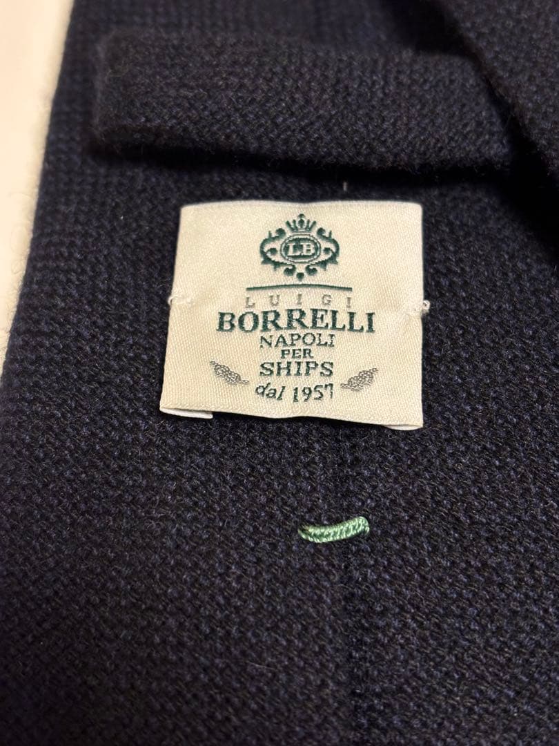 メ*4様 Luigi Borrelli カシミヤ　ネクタイ ネイビー　イタリア