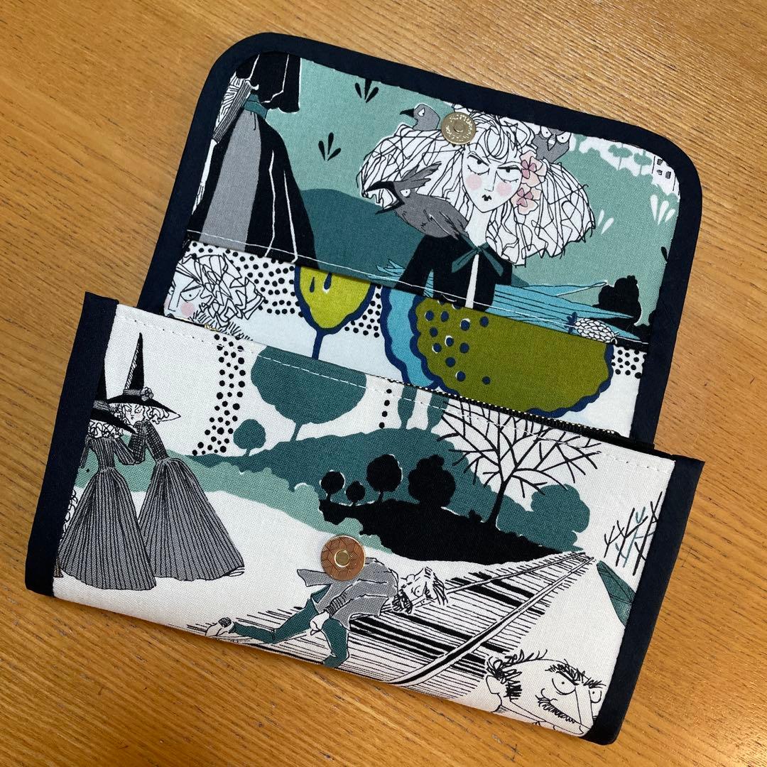 1点のみ　長財布　やりくり財布　ハンドメイド　アレキサンダーヘンリーレア生地