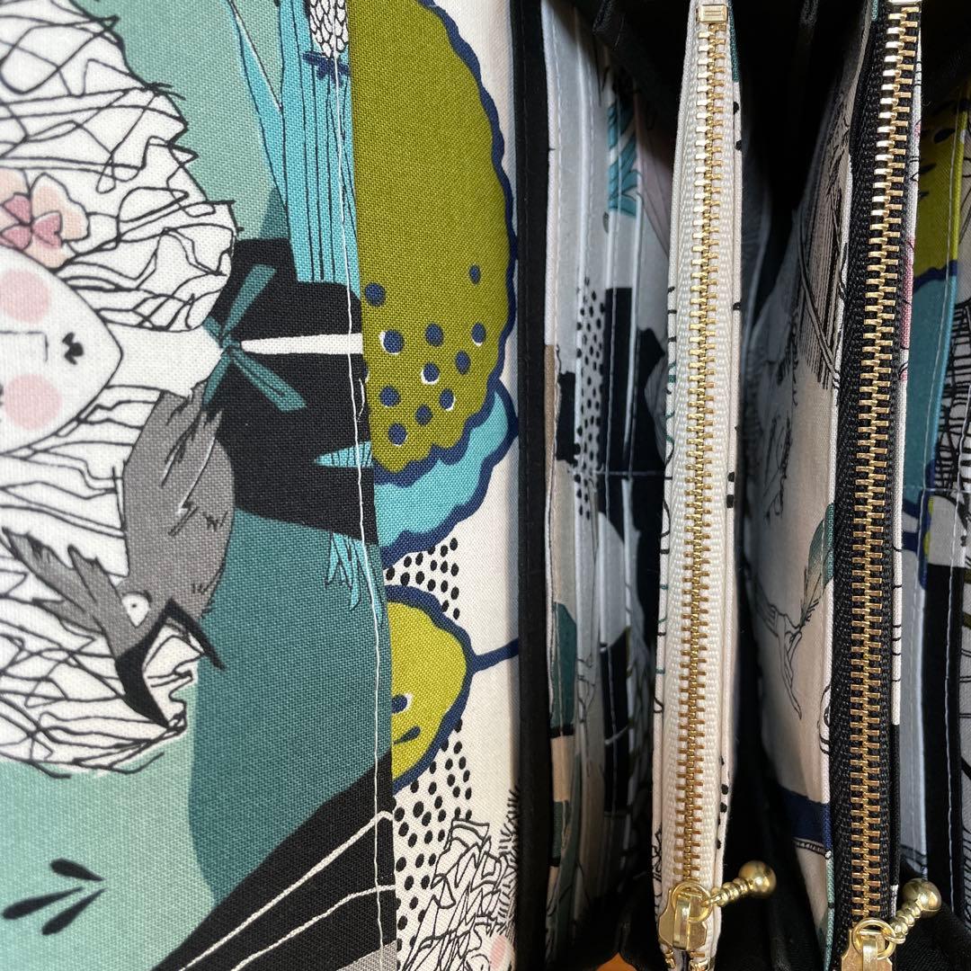 1点のみ　長財布　やりくり財布　ハンドメイド　アレキサンダーヘンリーレア生地