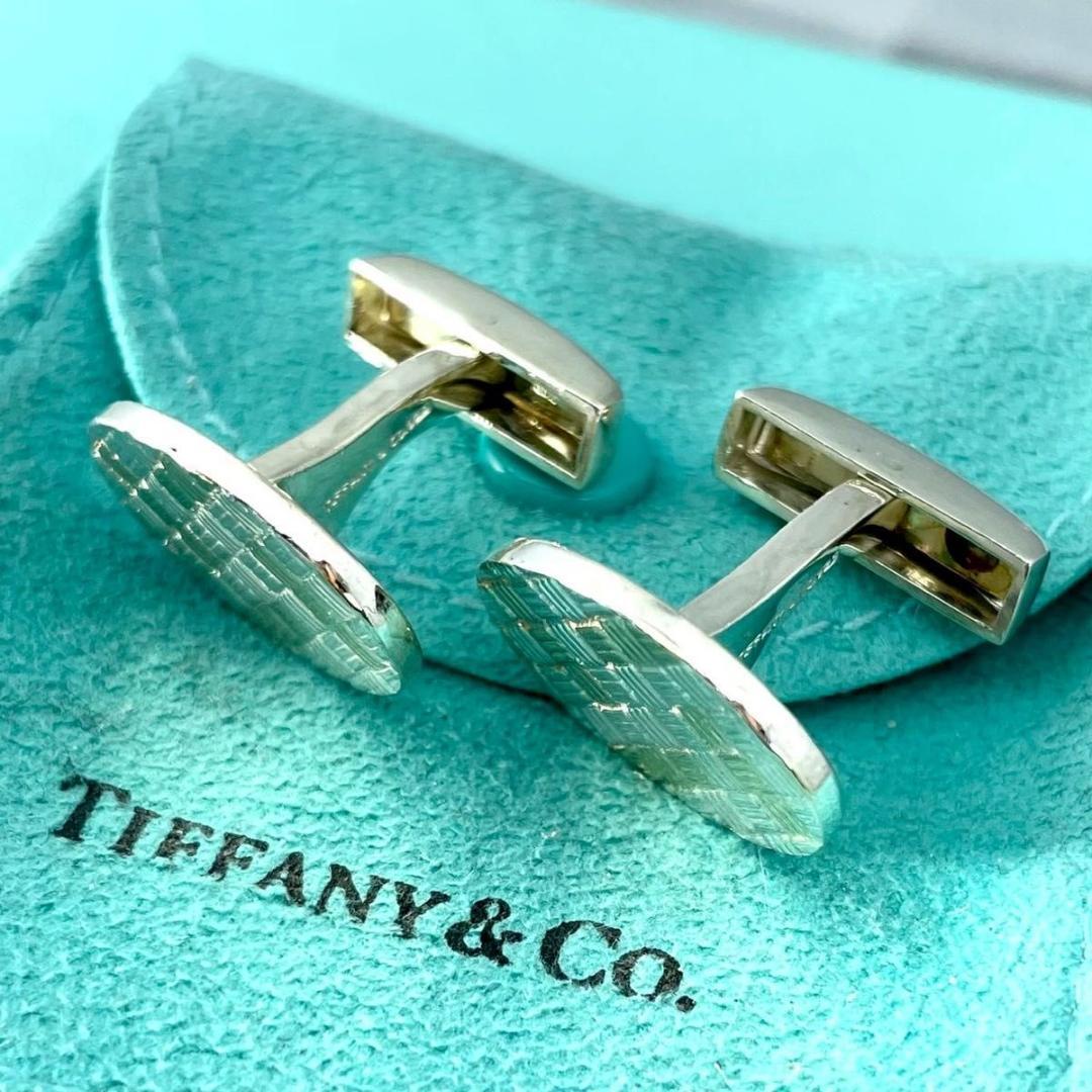 ティファニー チェック コンビ オーバル カフス 585 925 NJ2fe