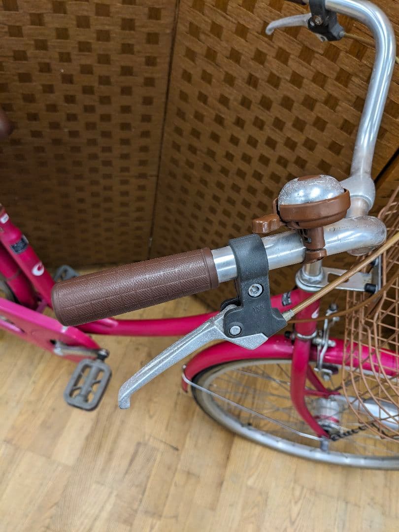U001 普通自転車　26インチ　オートLEDライト　ピンク　シティサイクル