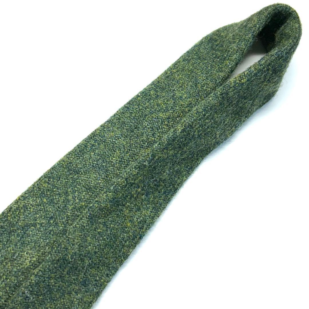 【未使用に近い✨】ドレイクス×ビームスf ネクタイ グリーン 無地 モヘア風