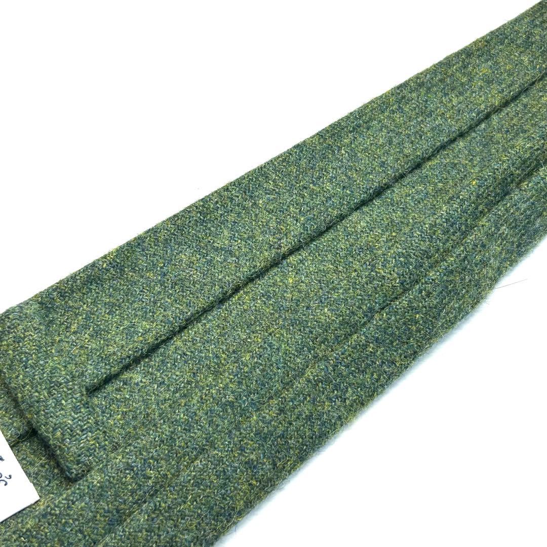 【未使用に近い✨】ドレイクス×ビームスf ネクタイ グリーン 無地 モヘア風