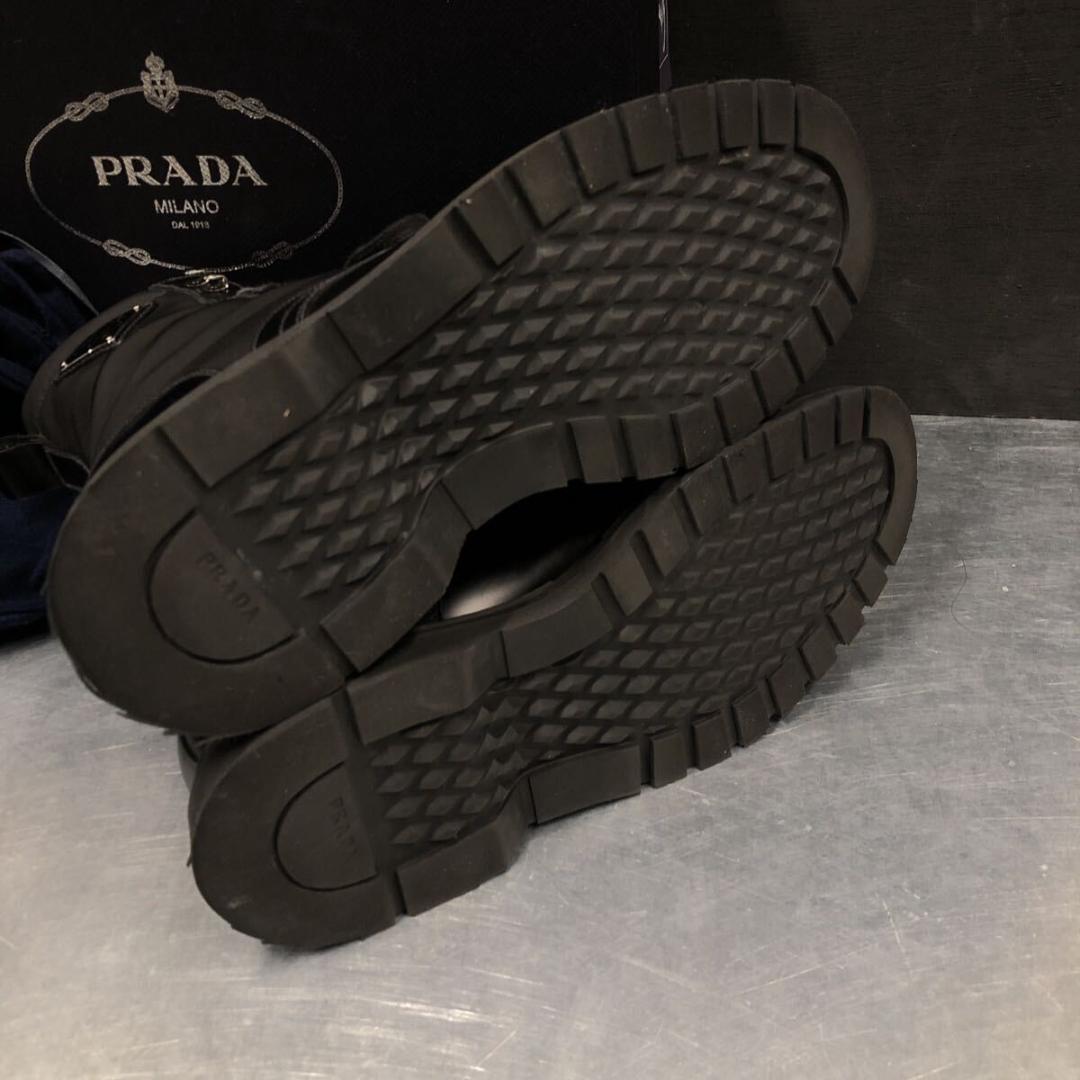 GQ4800◇PRADA : 2UE011 コンバットブーツ◇8◇黒 難あり
