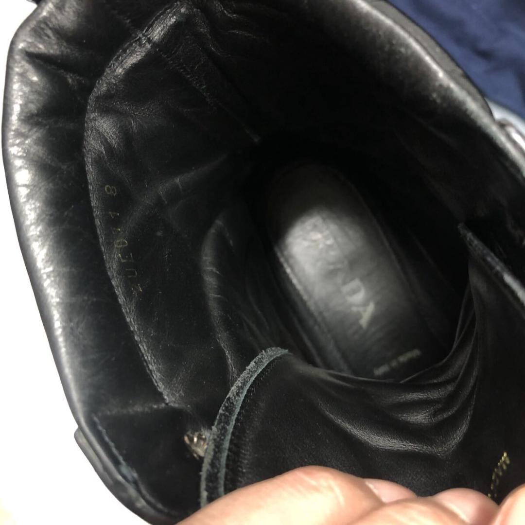 GQ4800◇PRADA : 2UE011 コンバットブーツ◇8◇黒 難あり