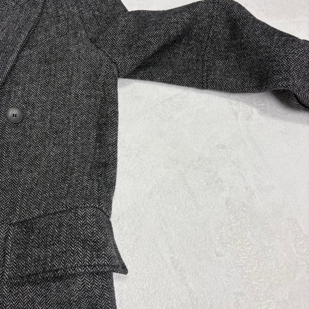 ZARA ヘリンボーン　ダブルブレスト ロングコート　チェスターコート