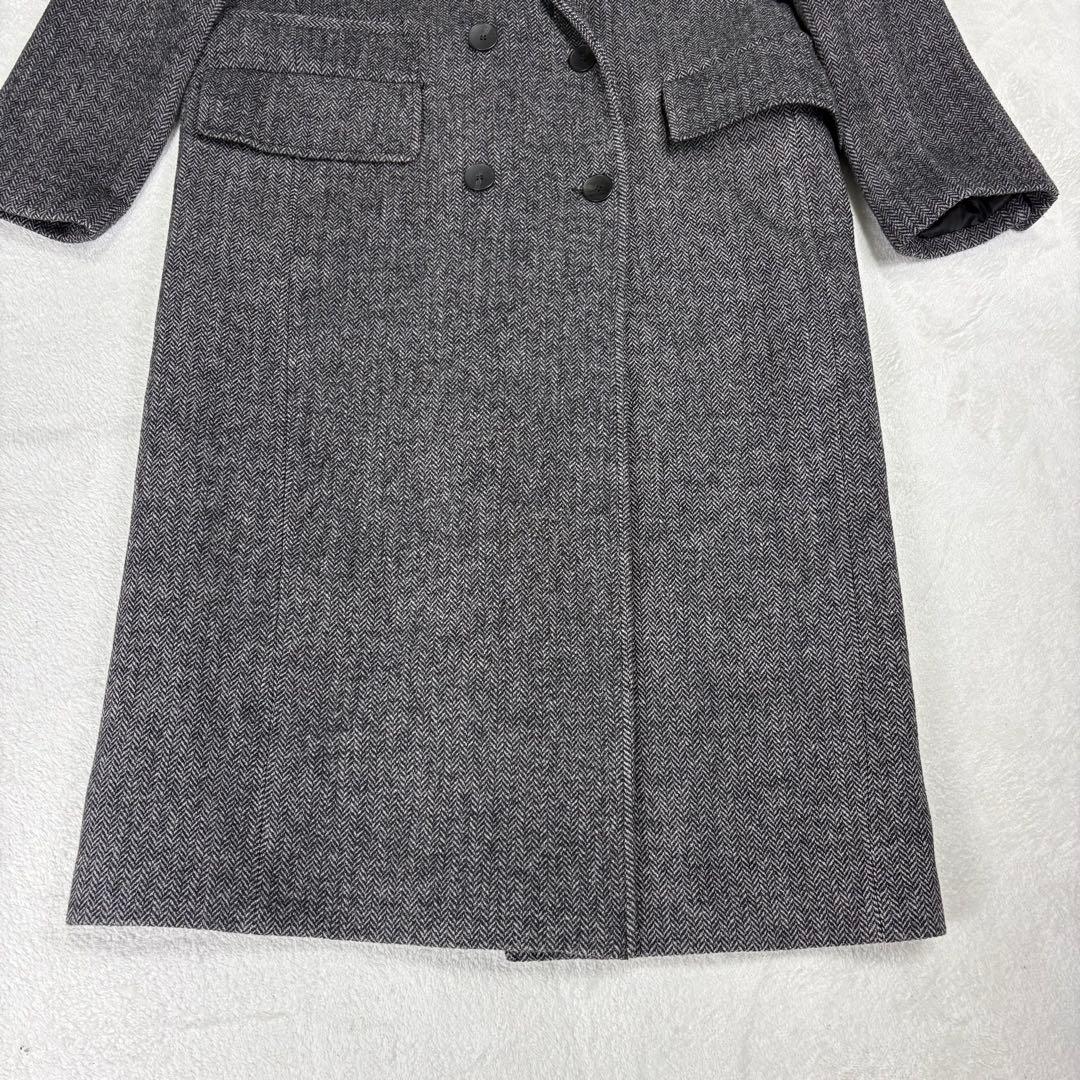 ZARA ヘリンボーン　ダブルブレスト ロングコート　チェスターコート