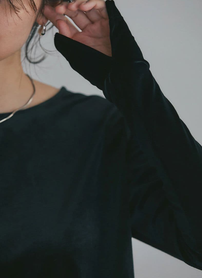 AEFRE◆エフレ◆べロアトップス/ファスナースリットスカートセットアップ