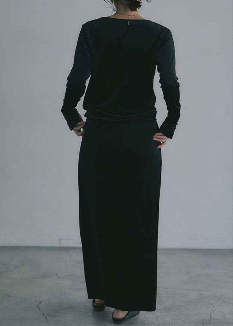 AEFRE◆エフレ◆べロアトップス/ファスナースリットスカートセットアップ