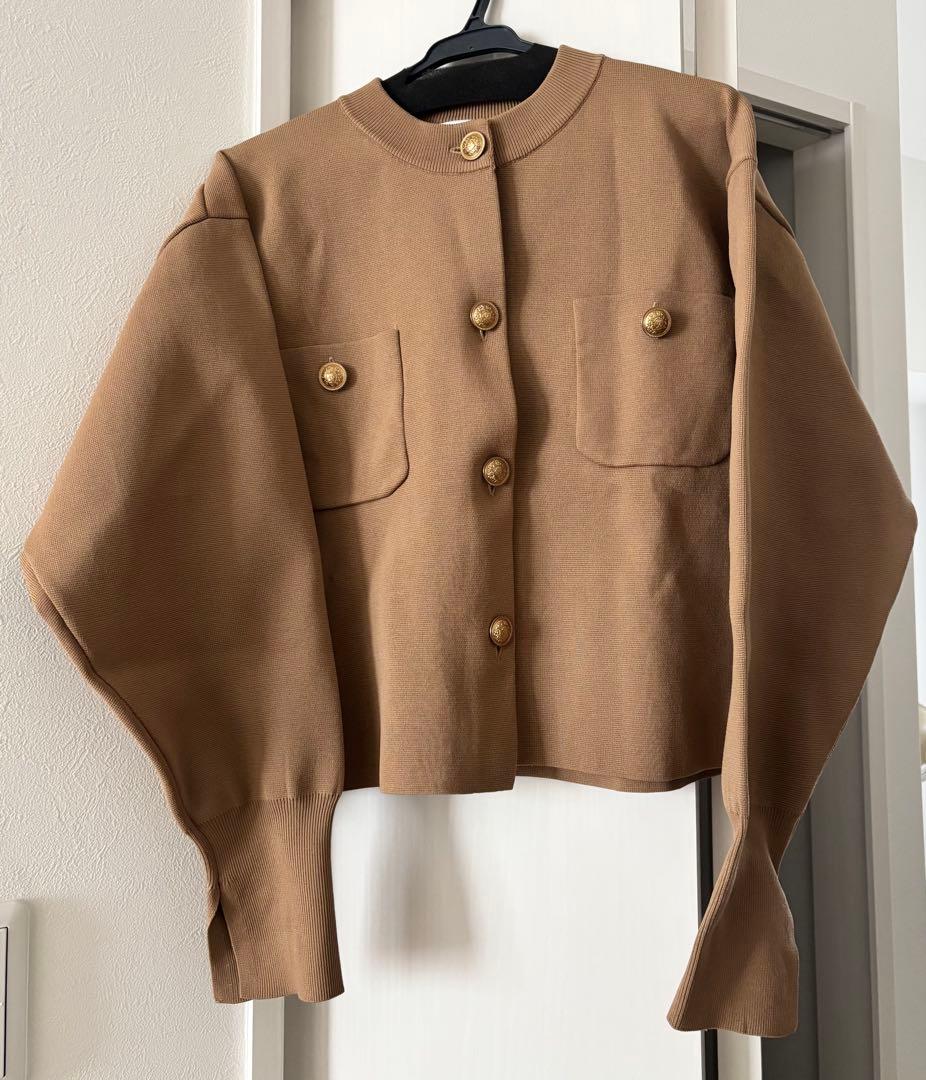 Arpege story 金ボタンニットジャケット キャメル　イエナ