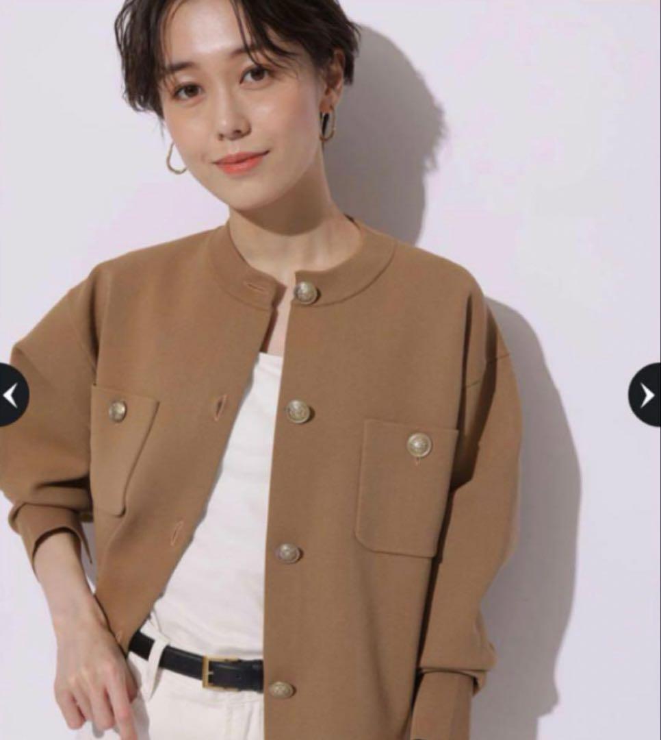 Arpege story 金ボタンニットジャケット キャメル　イエナ