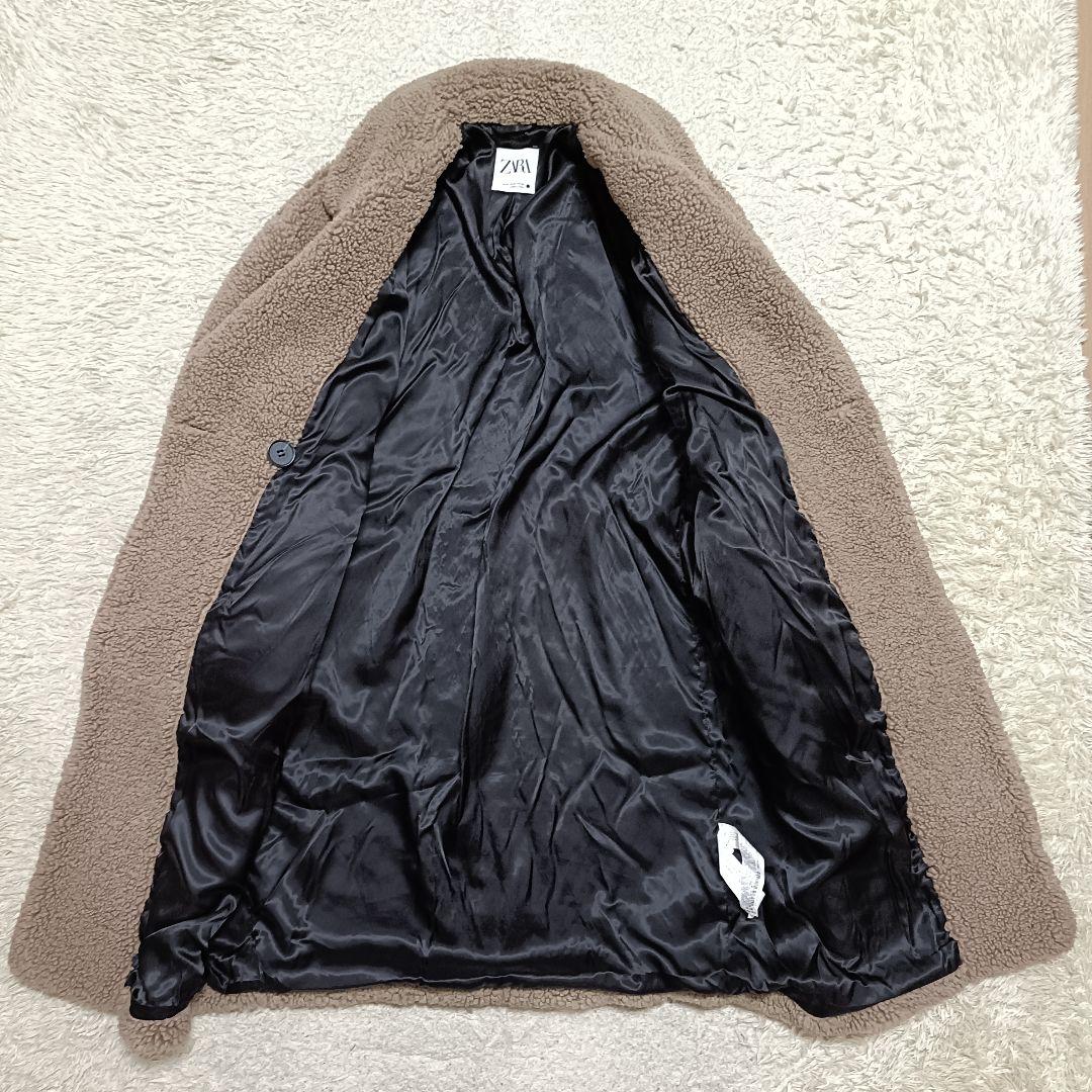 【美品】ZARA ザラ テディベア ボア チェスターコート 女優襟 ロング丈